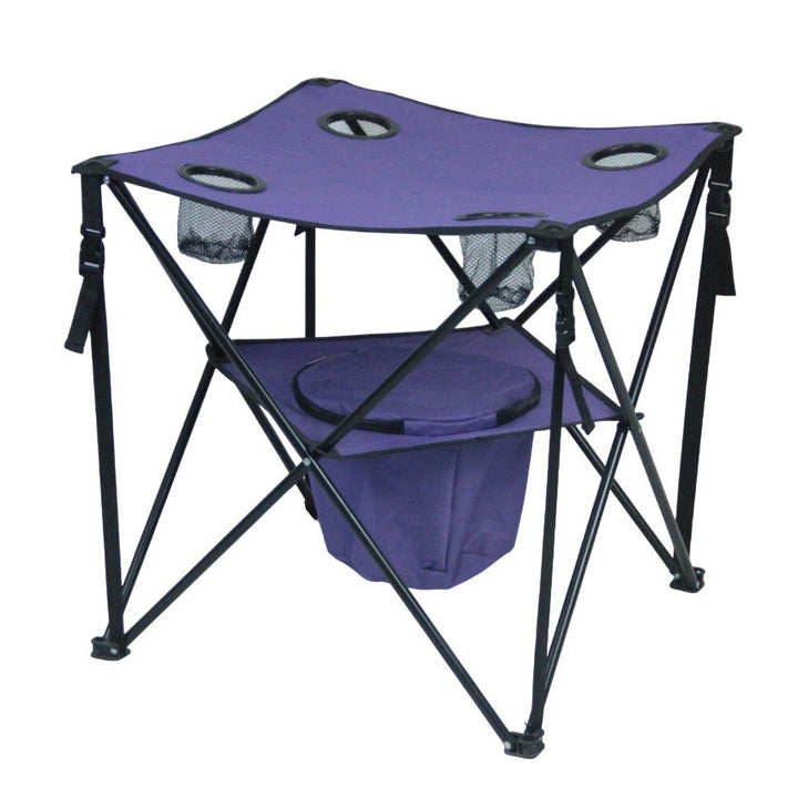 Camping table with integrated cup holders Bowlift