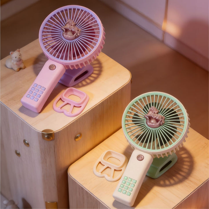 Women Portable Hand Fan with Innovative Unicorn Design Bowlift