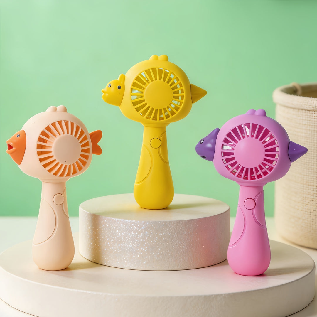 Unisex rechargeable handheld fan with cute animal design, USB rechargeable and child-safe Bowlift