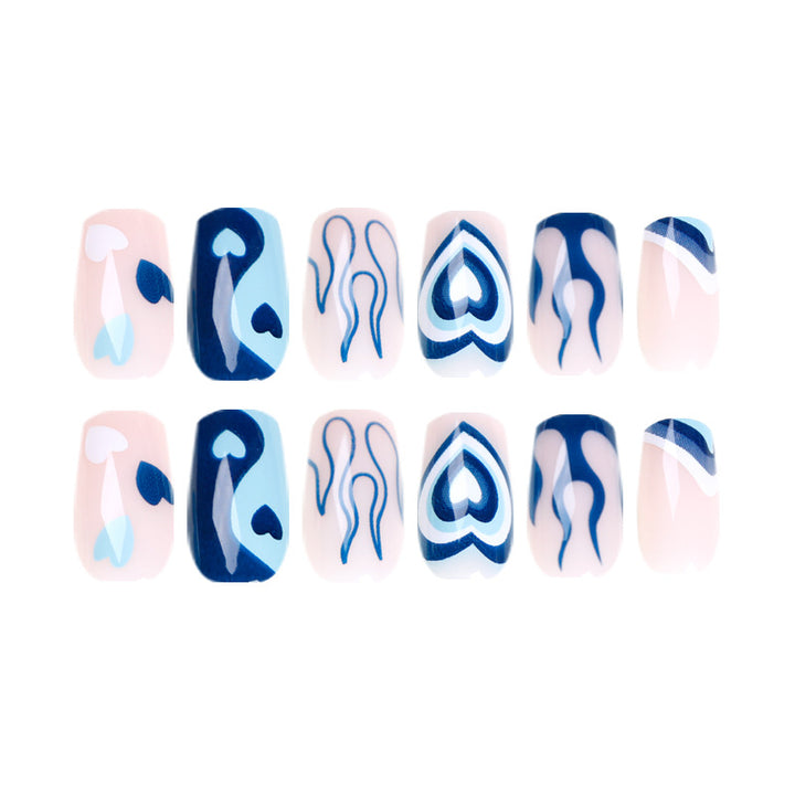 Artful Nail Art with Hearts and Geometric Patterns Bowlift