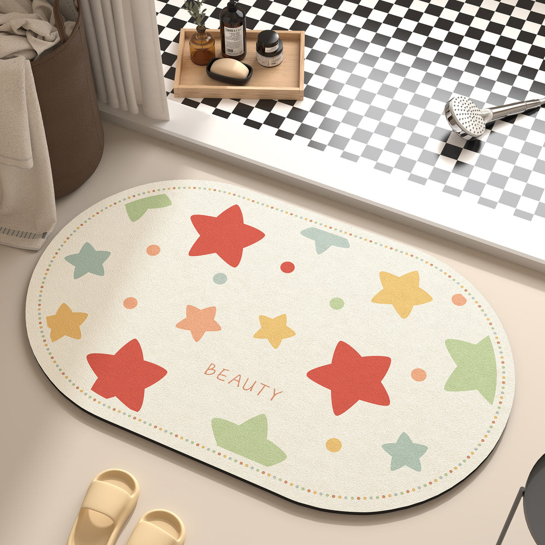 Playful Cartoon Dog-Themed Bath Mat Bowlift