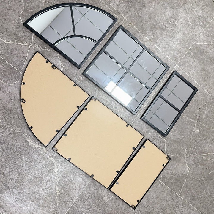 Arched Window Pane Wall Mirror Bowlift