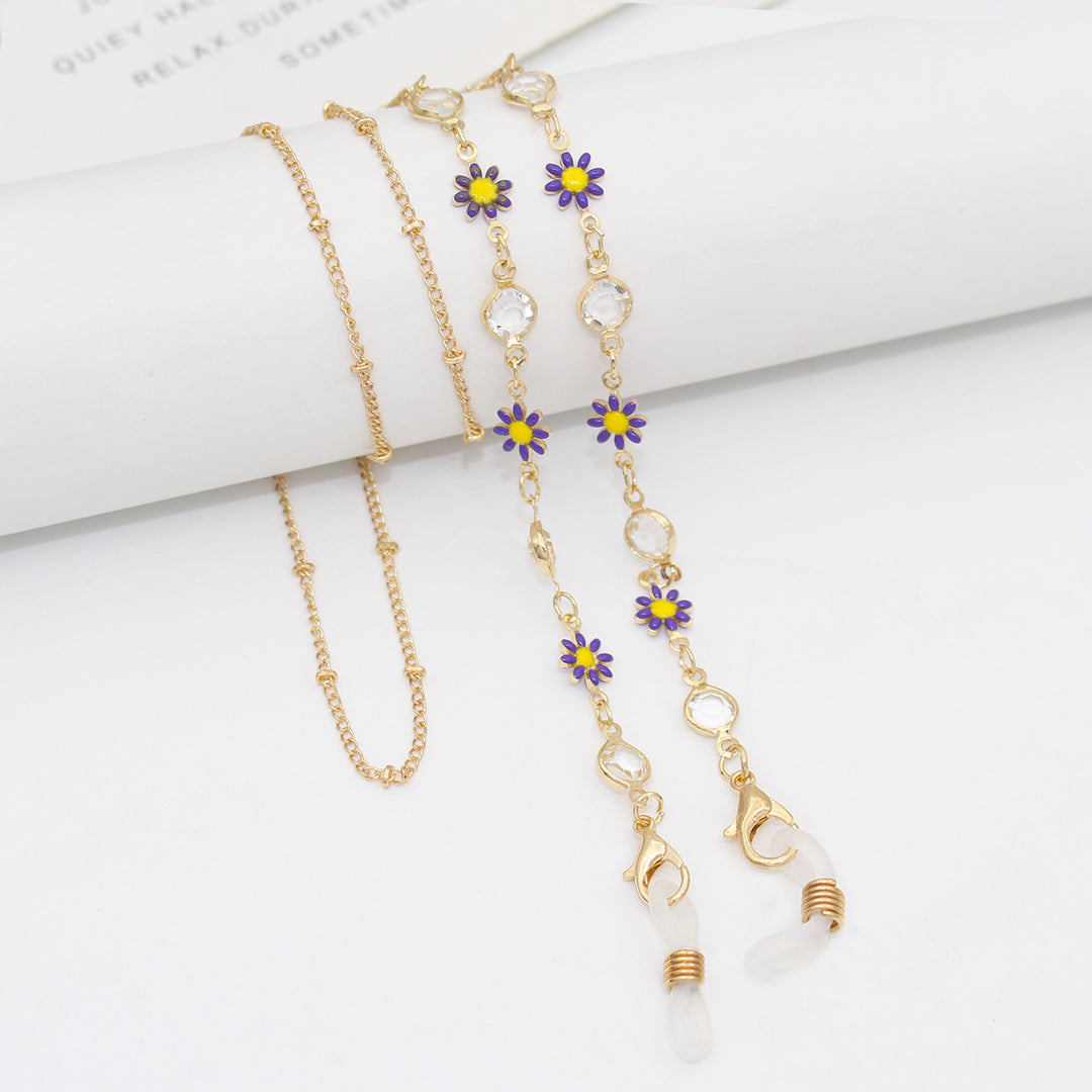 Floral Decorated Eyewear Chain Bowlift