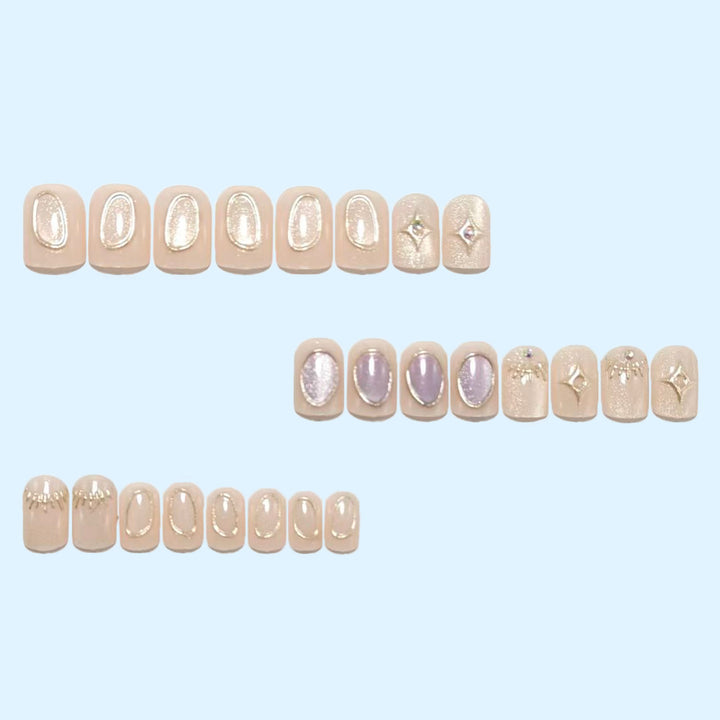 Decorative artificial nails with shimmering and glittering accents Bowlift