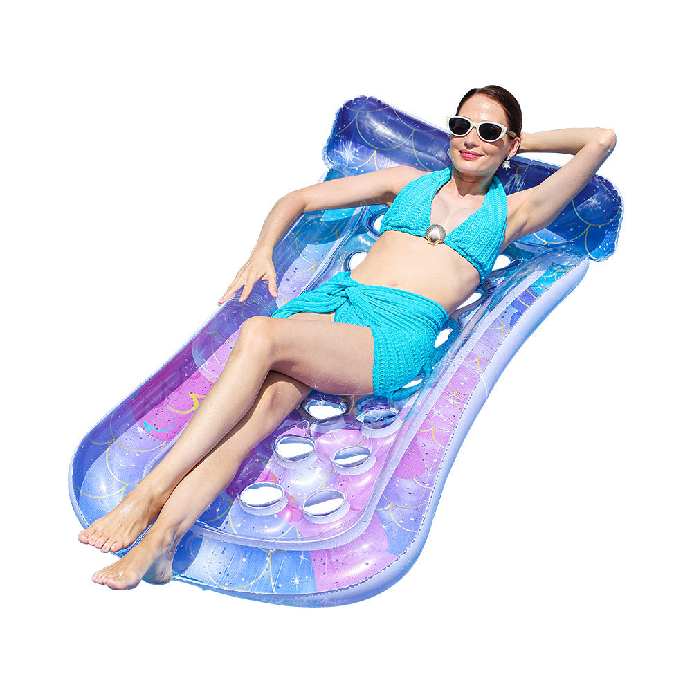 Women's Inflatable Comfort Pool Lounge with Integrated Drink Holders Bowlift