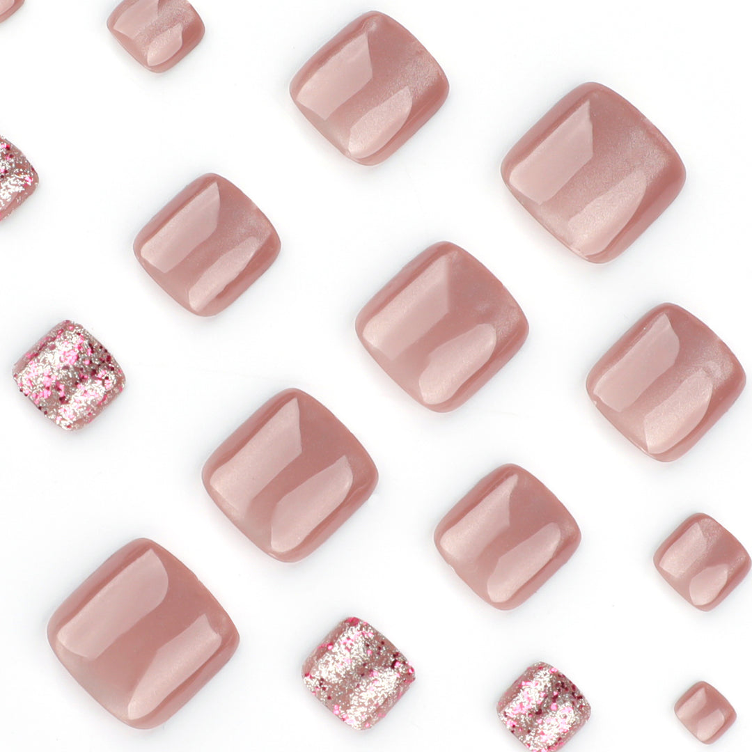 Artistic toenail design with glitter accents Bowlift