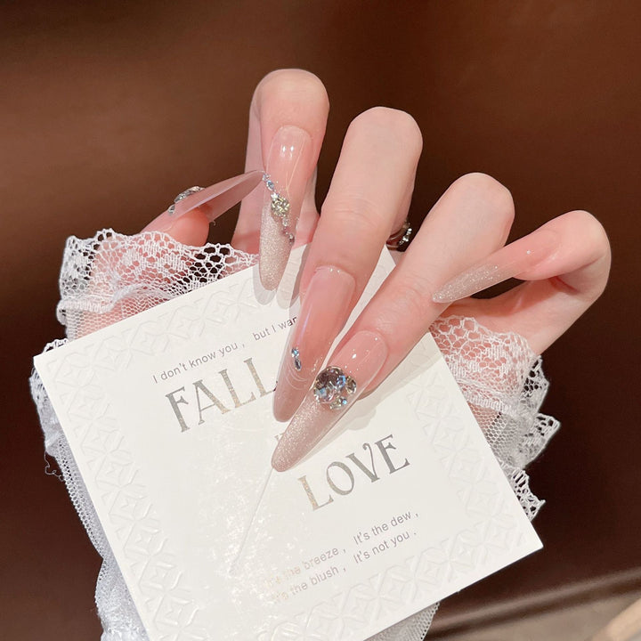 Elegant Floral Design Press-On Nail Extensions Bowlift