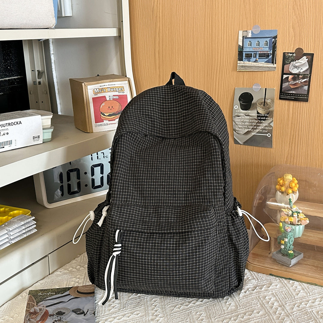 Checkerboard Patterned Casual Backpack
