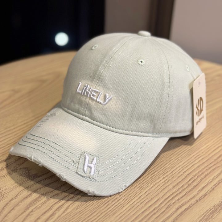 Women's Distressed Embroidered Baseball Cap Bowlift
