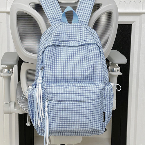 Checked Patterned Casual Backpack