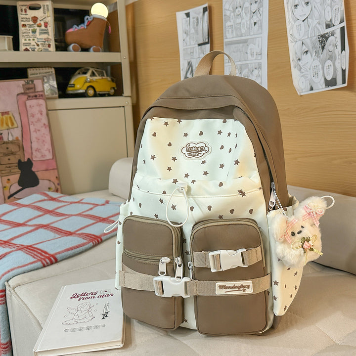 Stylish Star-Patterned Backpack Bowlift