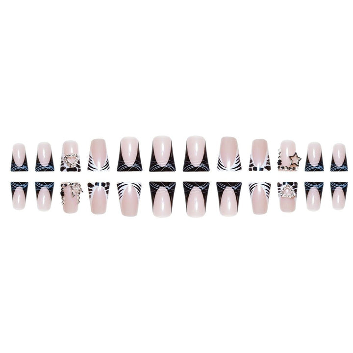 Glamorous Rhinestone Accent Nail Extensions Bowlift