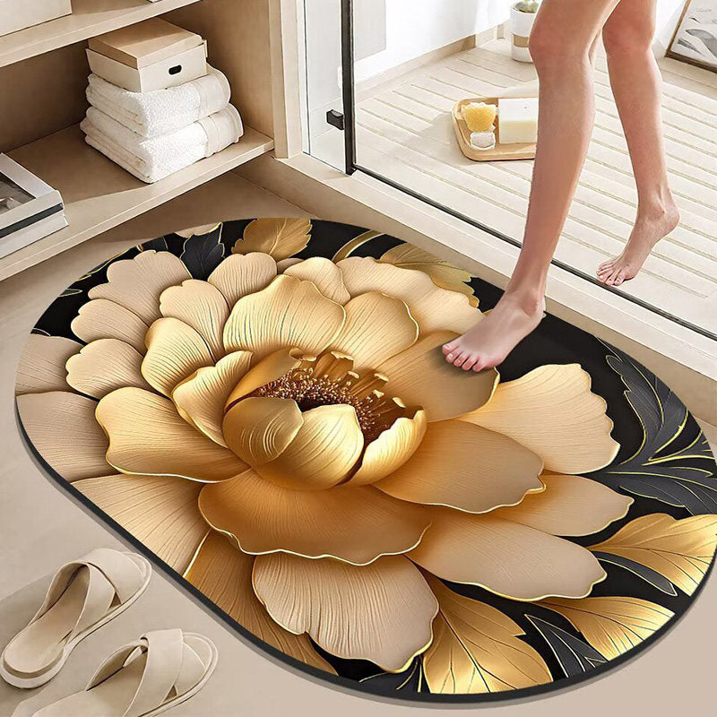 Elegant Lotus Flower Bath Mat Bowlift