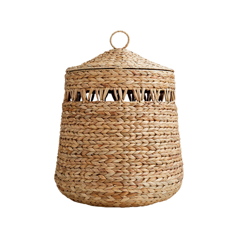 Handwoven storage basket with lid Bowlift