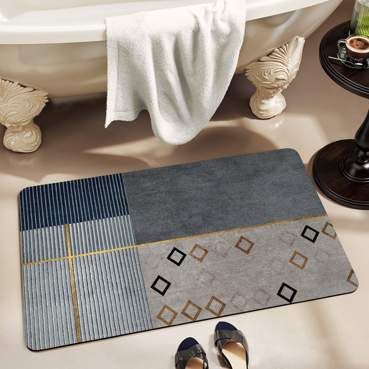 Textured Geometric Bath Mat Bowlift