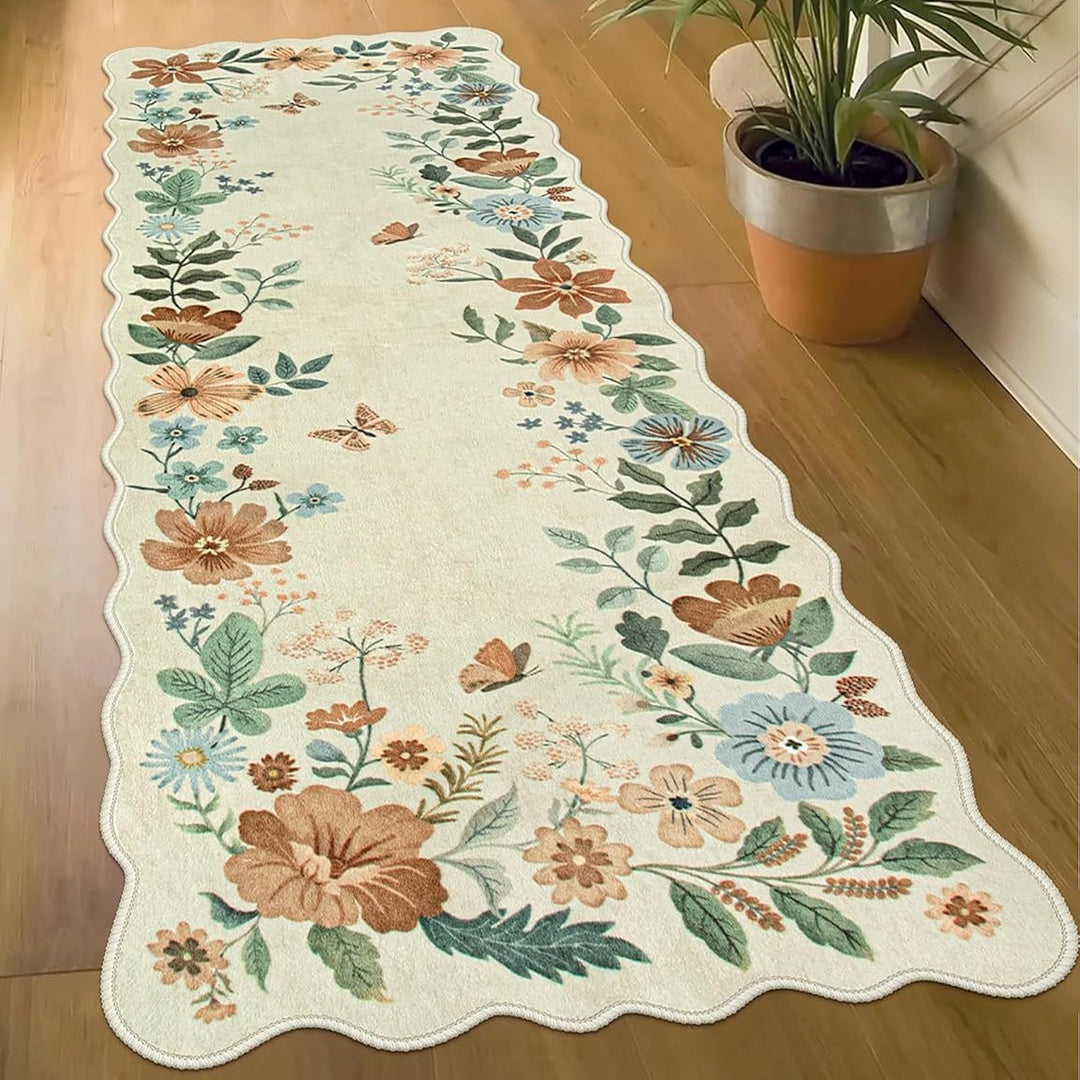 Floral Pattern Kitchen Runner Mat