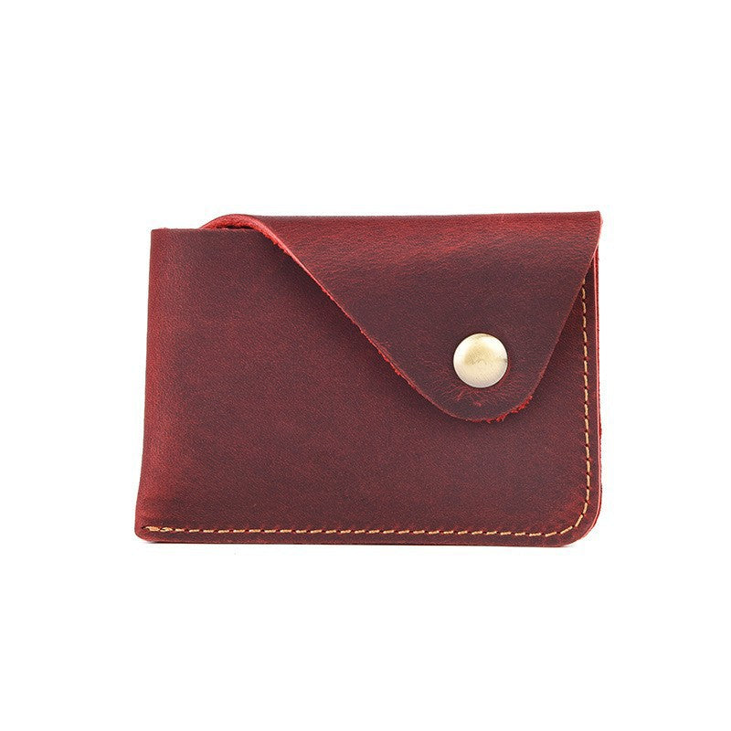 Premium Leather Buttoned Cardholder Bowlift