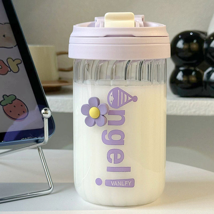 Ladies' insulated drink container with cheerful flower design Bowlift