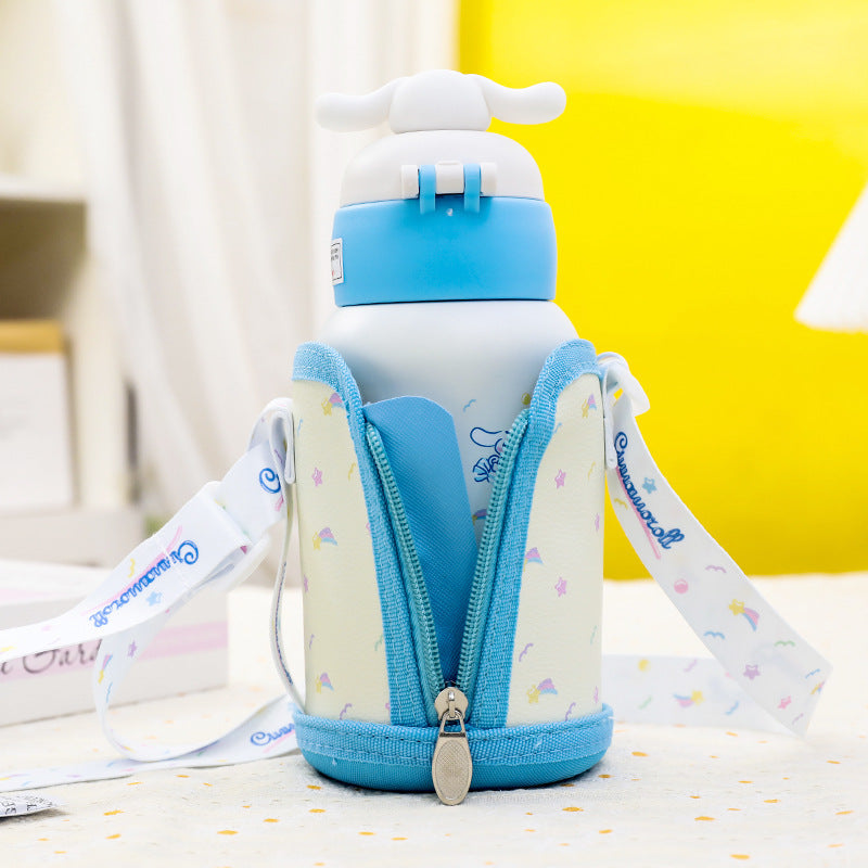 Women’s insulated drinking bottle with practical carrying strap and cute design Bowlift