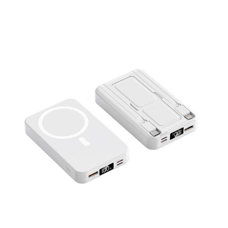 Portable power bank with integrated Qi charging function and digital capacity display Bowlift