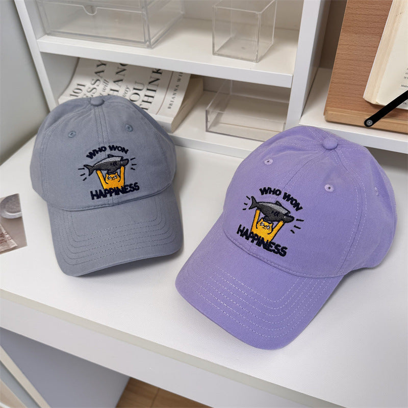 Women's Playful Embroidered Adjustable Baseball Cap Bowlift