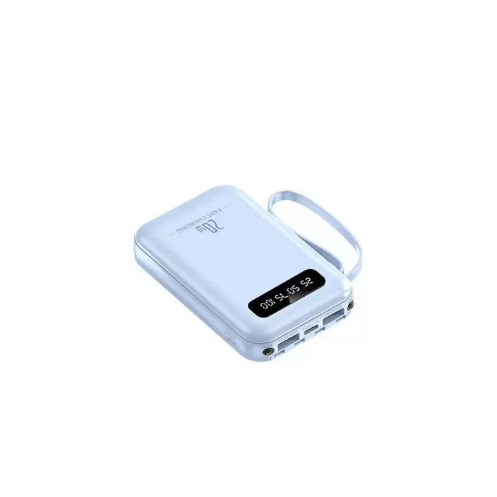 Compact multi-port portable power bank with built-in cables Bowlift