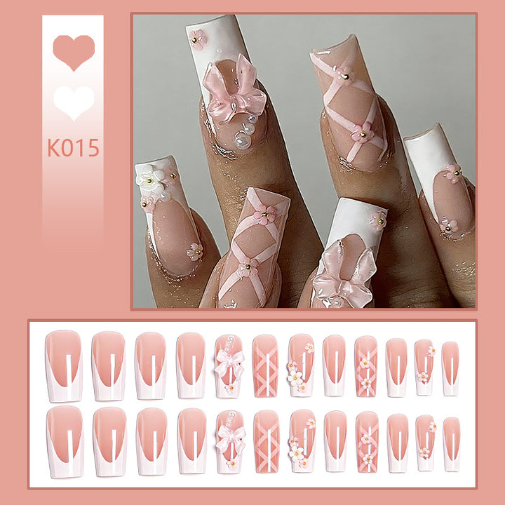 Artistic 3D Nail Tips with Bow Motifs Bowlift