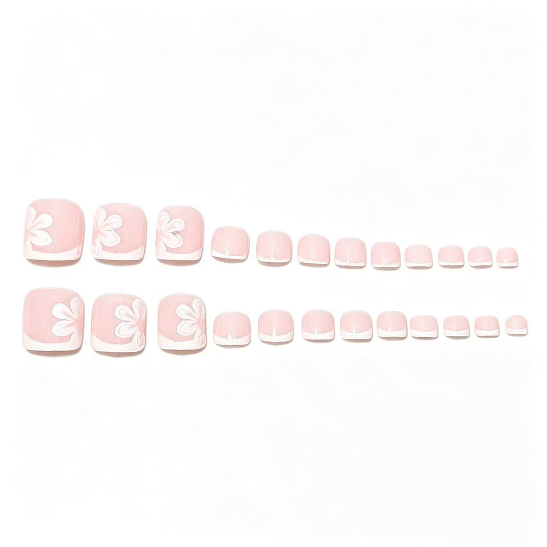 Elegant French Tip Pedicure Set Bowlift