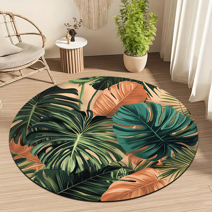 Round Nature-Inspired Area Rug