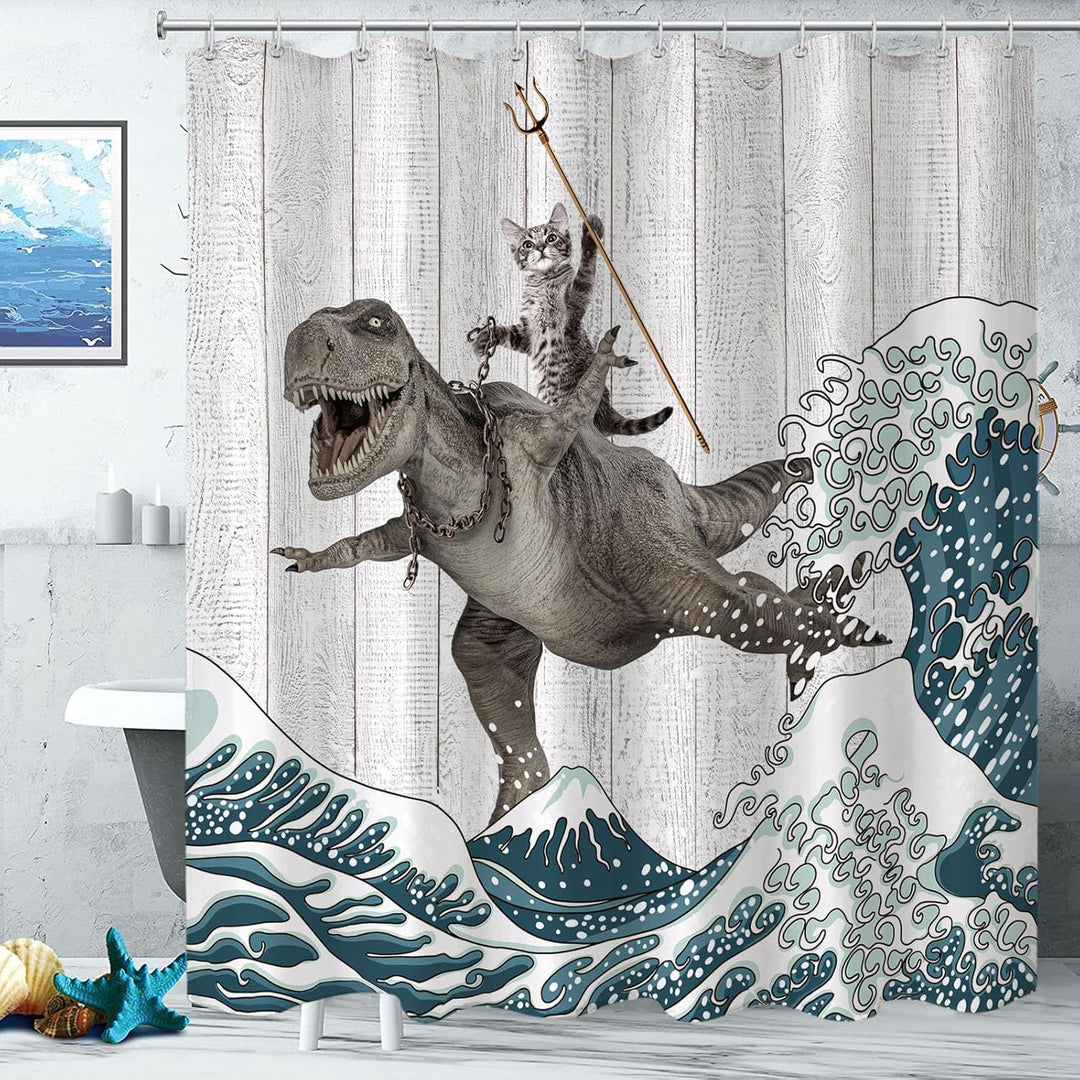Ocean-Theme Shower Curtain Bowlift