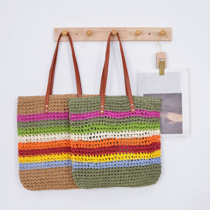 Braided tote bag with colorful gradient Bowlift