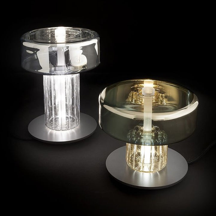 Modern Glass Table Lamp with Sculptural Design
