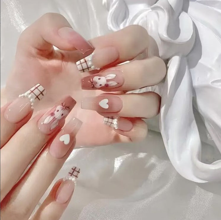 Artful Nail Art with Cute Bunny Pattern Cold Bowlift