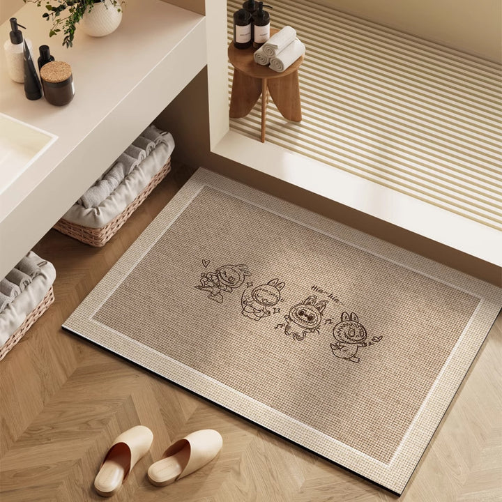 Playful Cartoon Character Bath Mat
