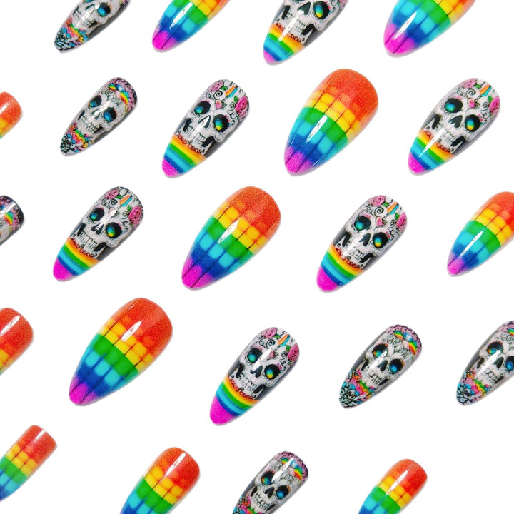 Artistic Skull-Pattern Nail Art Bowlift