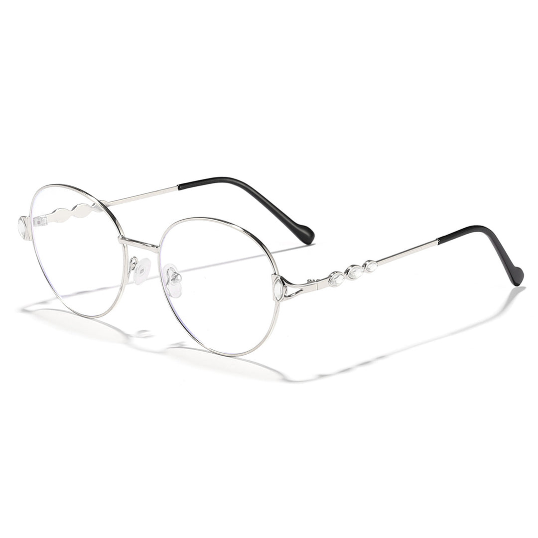 Women round sunglasses with elegant metal frame and mirrored lenses Bowlift