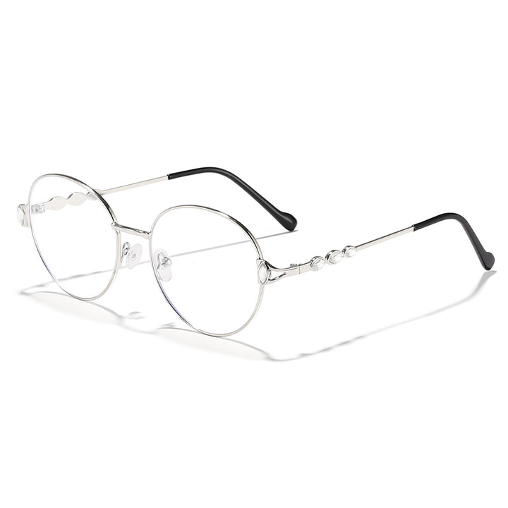 Women round sunglasses with elegant metal frame and mirrored lenses Bowlift