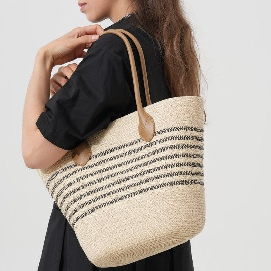 Elegant Shopping Bag Made of Woven Natural Material Bowlift