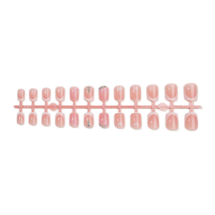 Artificial nail set with glitter and heart motifs Bowlift