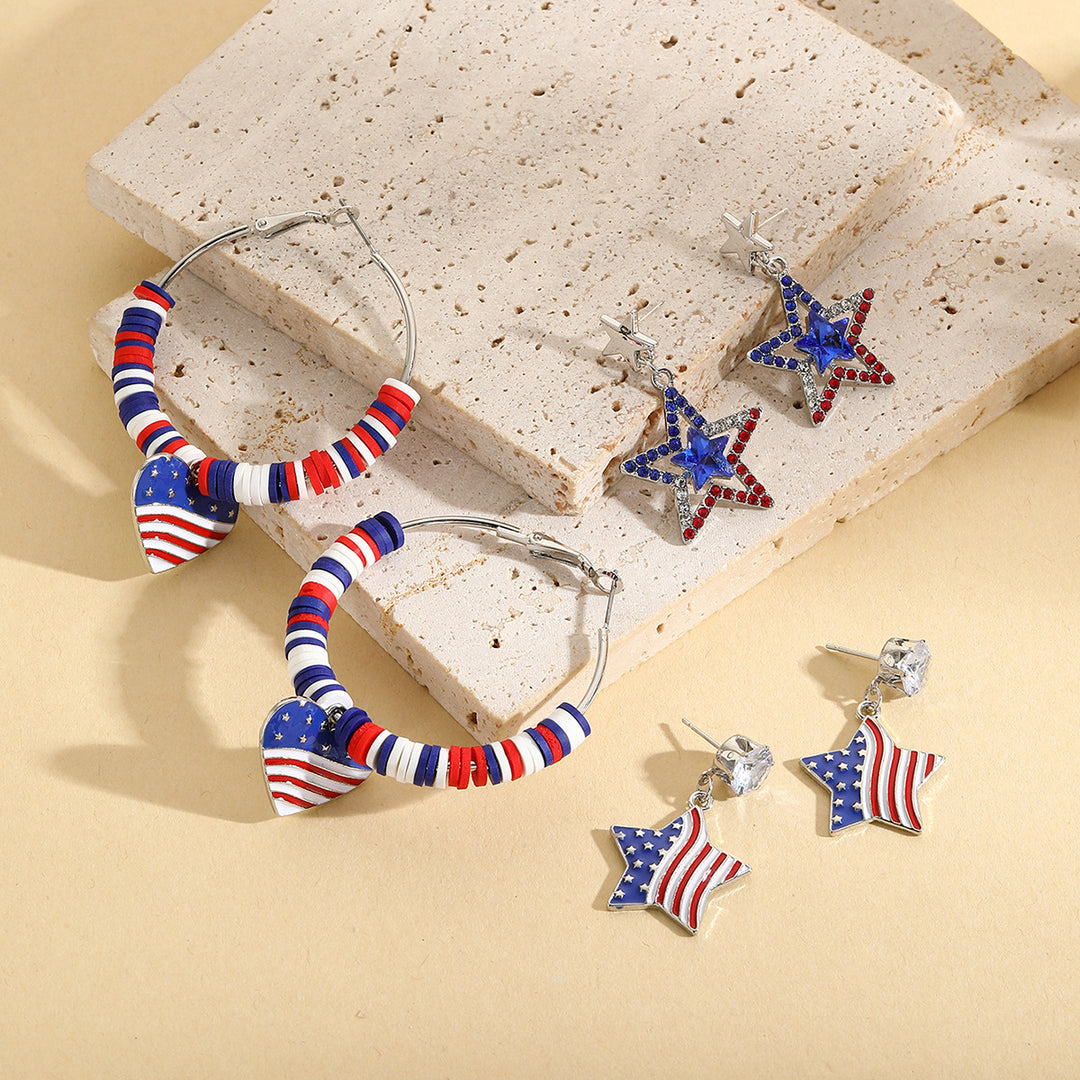 Unisex keychain with letter beads and American star pendant Bowlift