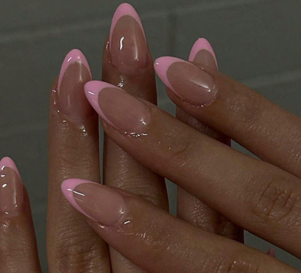 Luxury artificial nail tips with elegant French design Bowlift