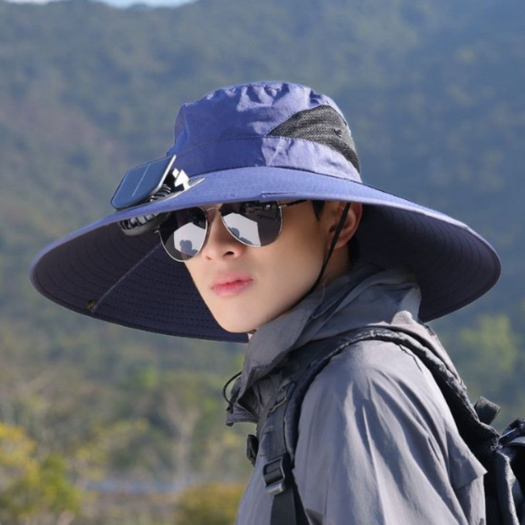 tactical fishing hat with wide brim, mesh ventilation and adjustable chin strap Bowlift