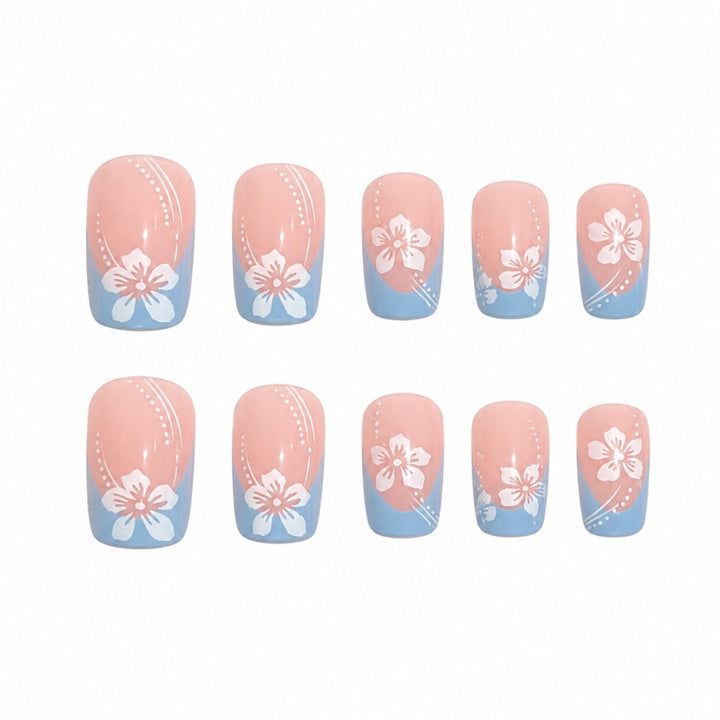 Artificial nails with floral accents Bowlift