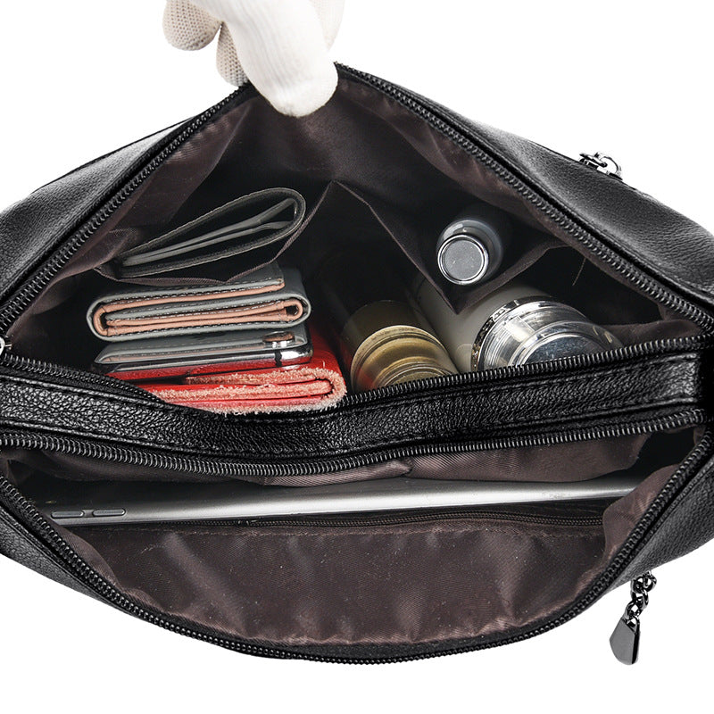 Elegant Zip-Detail Shoulder Bag Bowlift