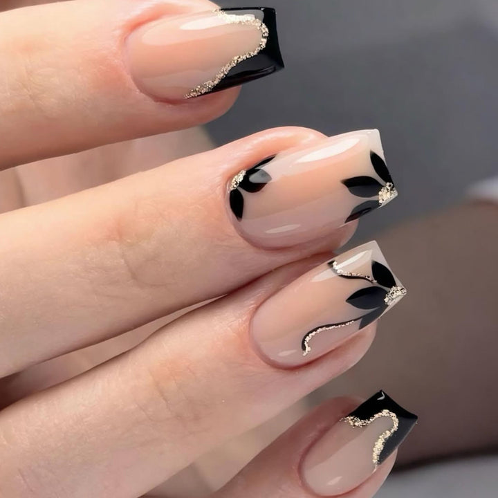 Elegant Floral Accented Nail Art Bowlift