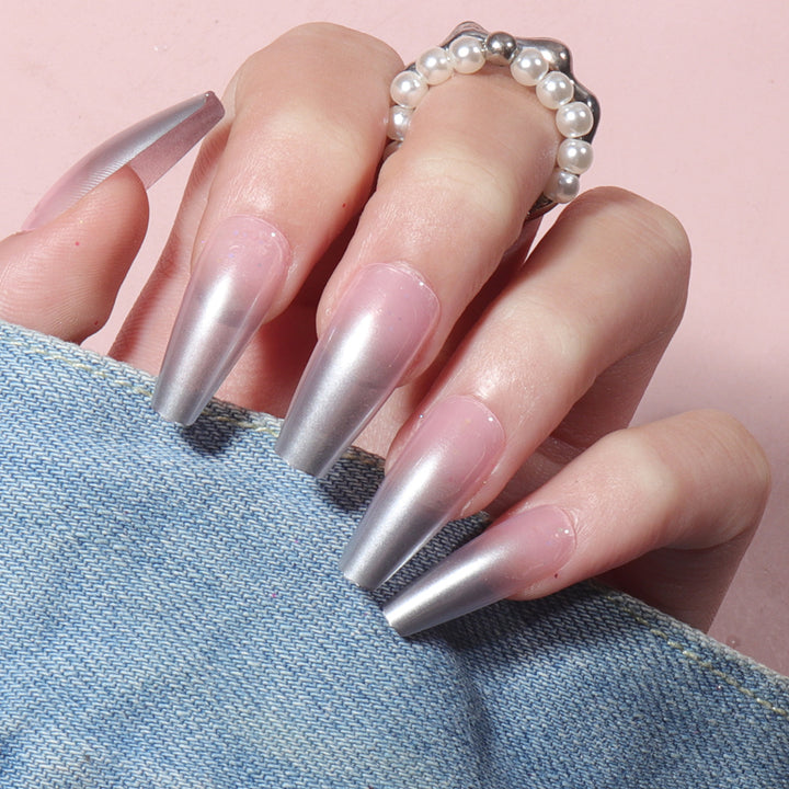 Metallic Stiletto Press-On Nails Bowlift
