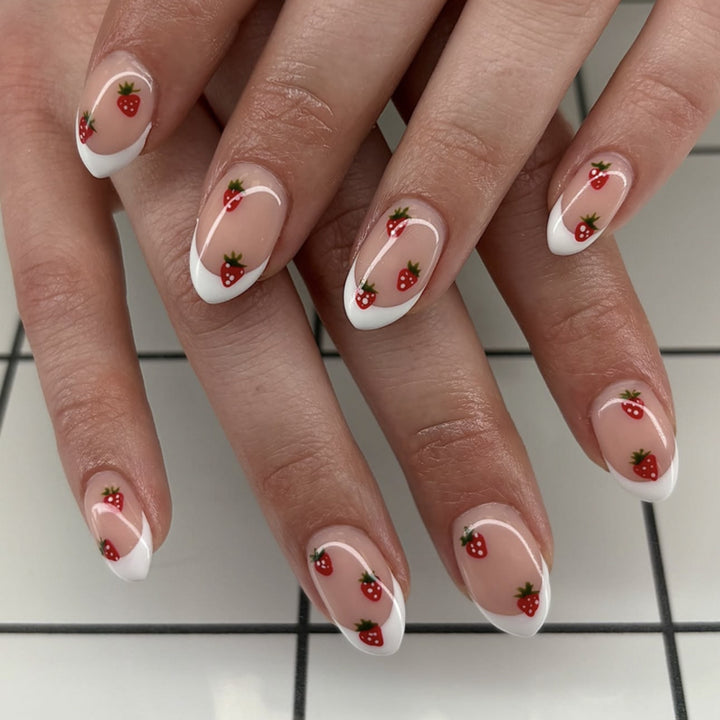Artificial nail art with playful dots and bows Bowlift