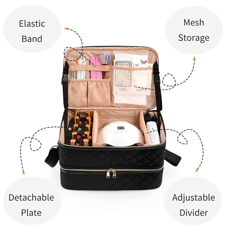 Cosmetic Organizer Bag with Multi-functional Compartment Division Bowlift