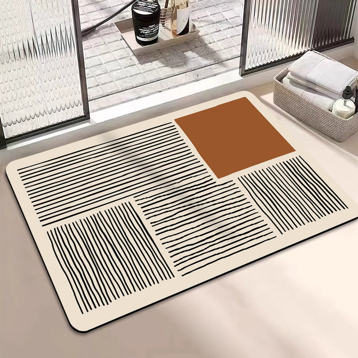 Abstract Geometric Design Bath Mat Bowlift