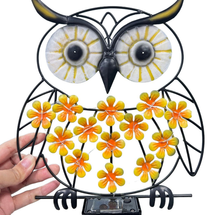 Decorative Metal Bee Wall Light With Integrated Fairy LED String And Solar Power Module Bowlift